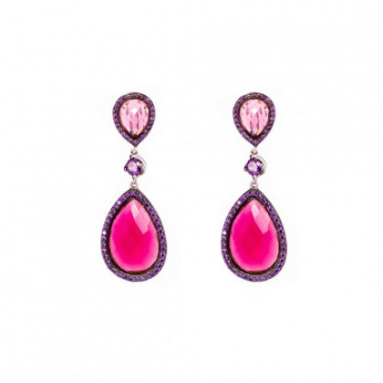 TRANSPARENT RED STONE EARRINGS