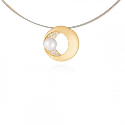 NECKLACE SAKAY PEARL IN GOLDEN SILVER