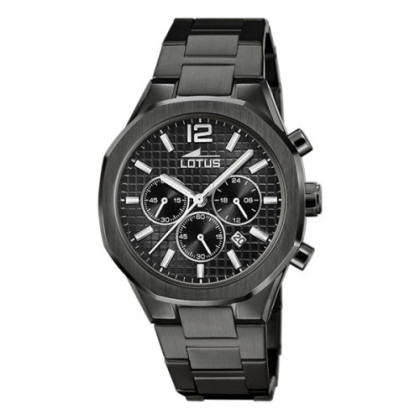 RELOJ LOTUS 18849/1 NEGRO CORREA DE ACERO INOXIDABLE 316L