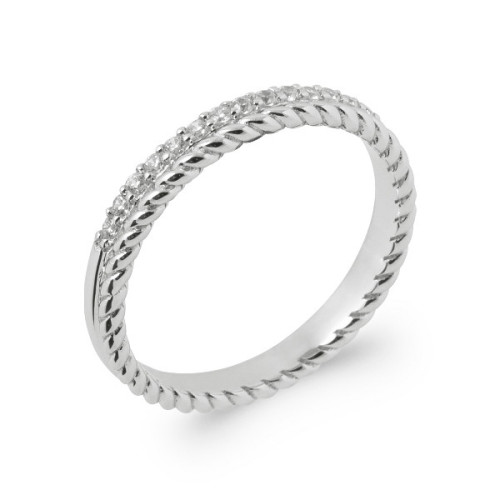 ZIRCONIA DOUBLE HOOP WEDDING RING