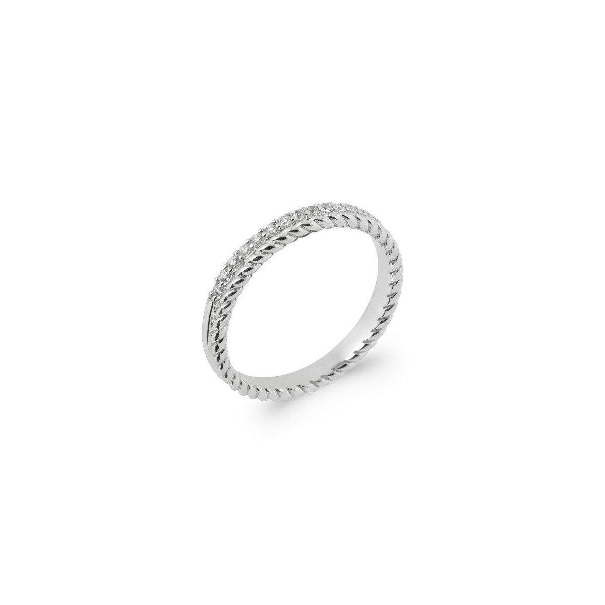 ZIRCONIA DOUBLE HOOP WEDDING RING