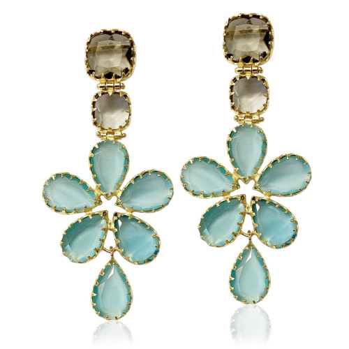 CRYSTAL FLOWER EARRINGS