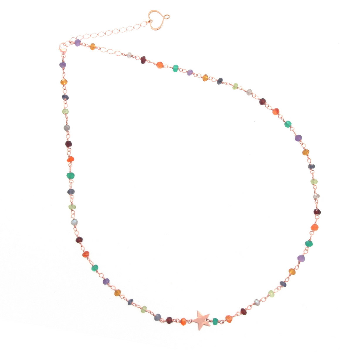 CHOKER WITH MULTICOLOURED STONES AND STAR