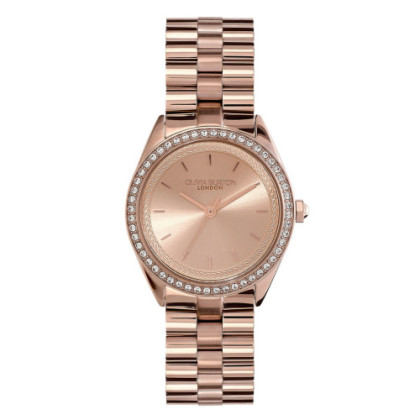 WATCH WITH 34 MM JEWELLED ROSE GOLD BRACELET