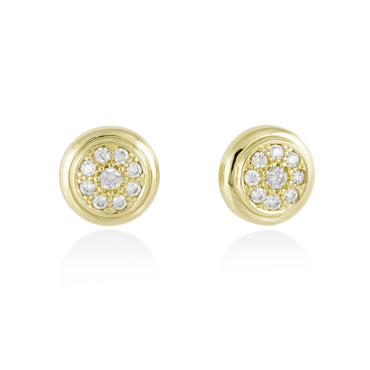 GOLD PLATED SILVER BUTTON EARRINGS