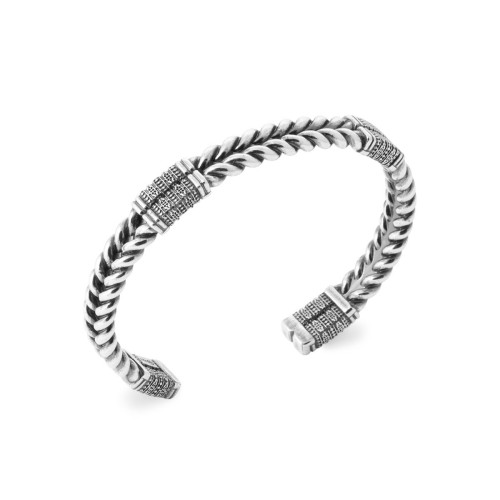 PULSERA RÍGIDA DE PLATA PARA HOMBRE